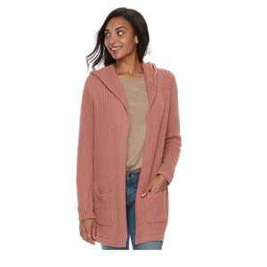 Sonoma Sweaters | Sonoma Women's Waffle Knit Coral Pink Cardigan Sweater Shirt Size Large | Color: Pink/Red | Size: L | Mtnbikemedic's Closet